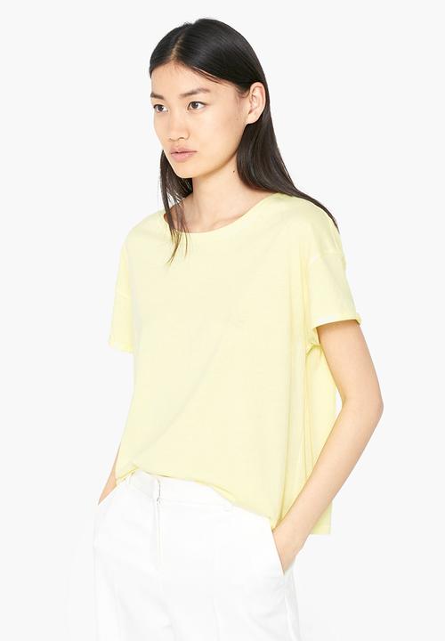 MANGO - Relaxed T-shirt Yellow