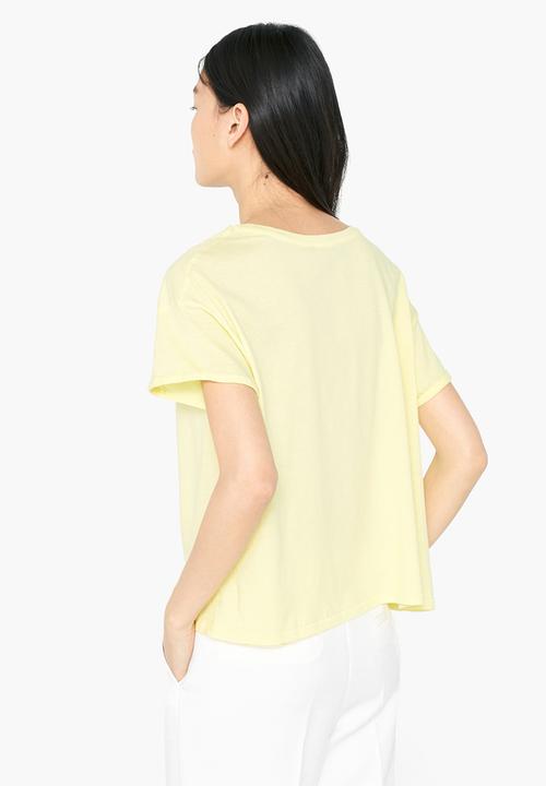 MANGO - Relaxed T-shirt Yellow