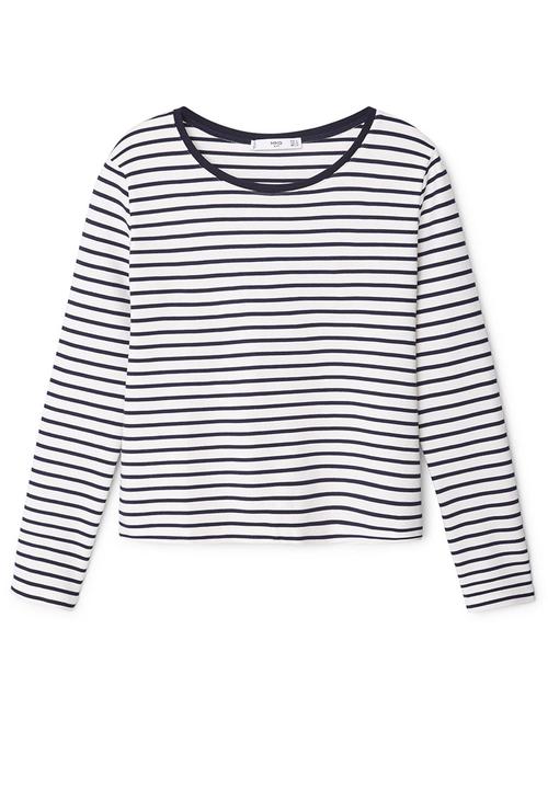 MANGO - Striped Knit T-shirt Blue and White