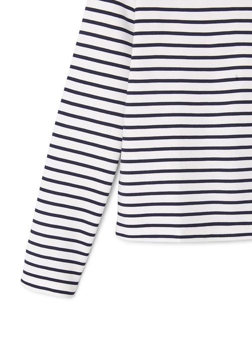 MANGO - Striped Knit T-shirt Blue and White