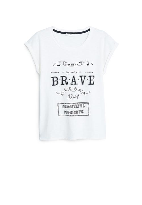 MANGO - Printed T-shirt White