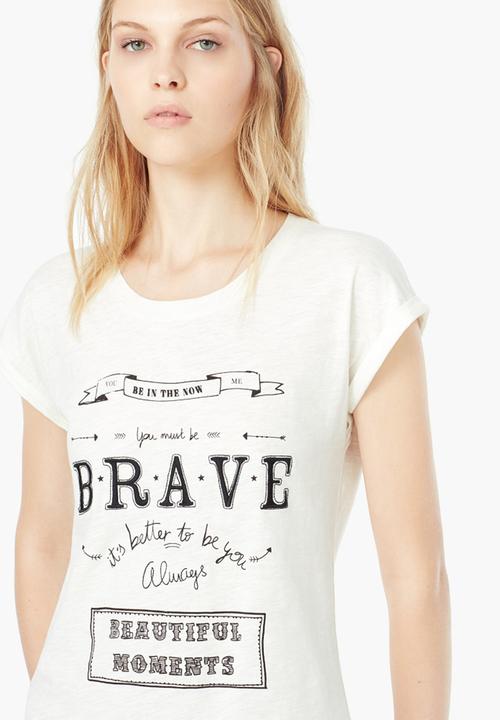MANGO - Printed T-shirt White