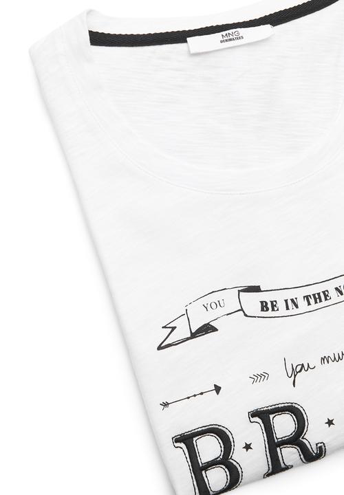 MANGO - Printed T-shirt White