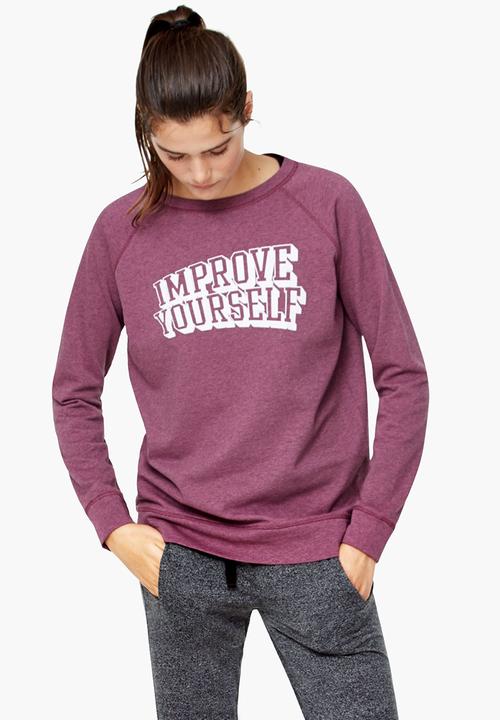 MANGO - Yoga Relaxed Sweat Top Mid Purple