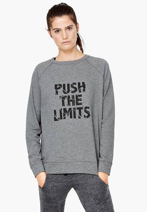 MANGO - Yoga Relaxed Sweat Top Mid Grey