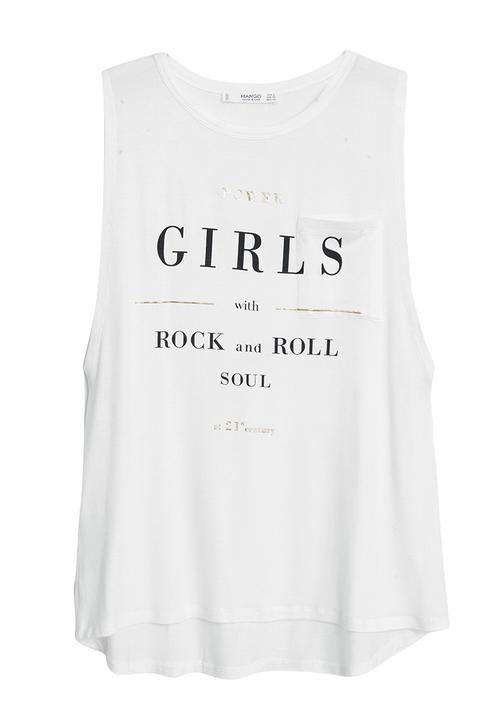 MANGO - Printed Vest White