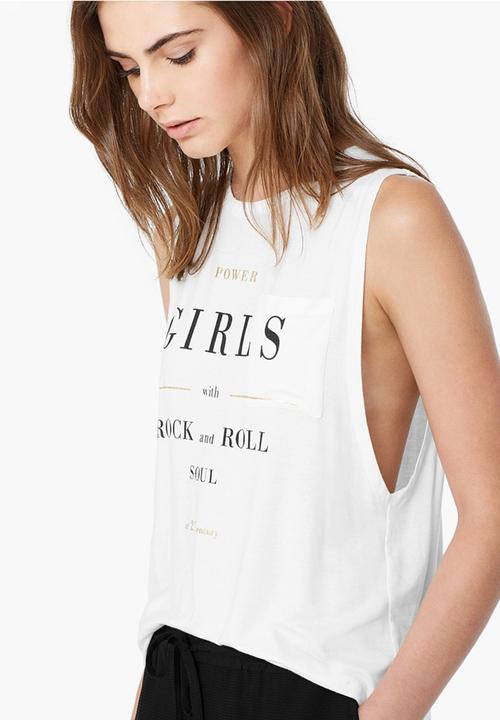 MANGO - Printed Vest White