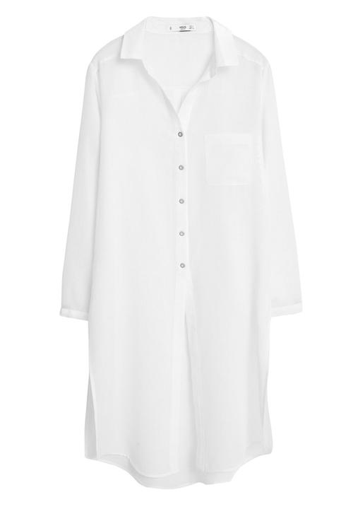 MANGO - Longer Length Shirt White