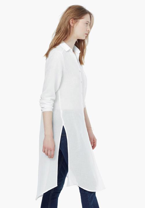 MANGO - Longer Length Shirt White