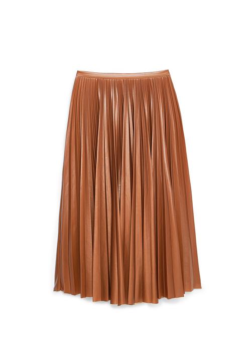 MANGO - Pleated Midi Skirt Camel/Tan