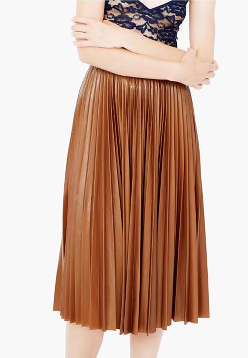 MANGO - Pleated Midi Skirt Camel/Tan