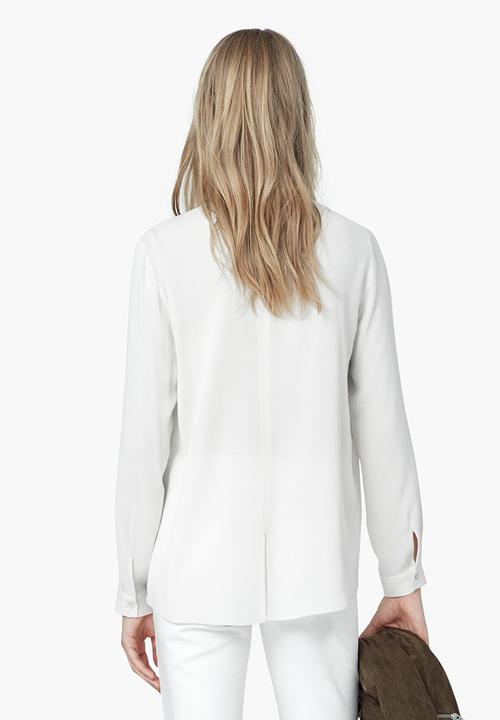 MANGO - Asymmetrical Layer Blouse White