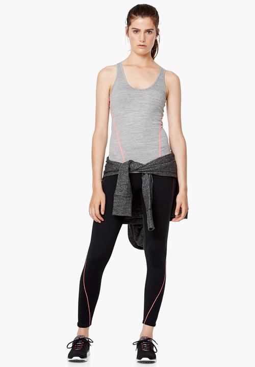 MANGO - Technical Racer Back T-shirt Pale Grey