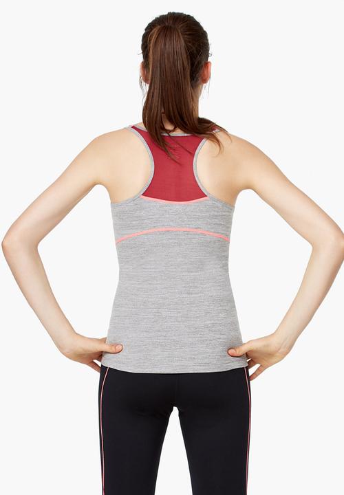 MANGO - Technical Racer Back T-shirt Pale Grey