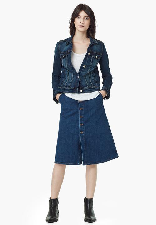 MANGO - A-line Denim Skirt Mid Blue