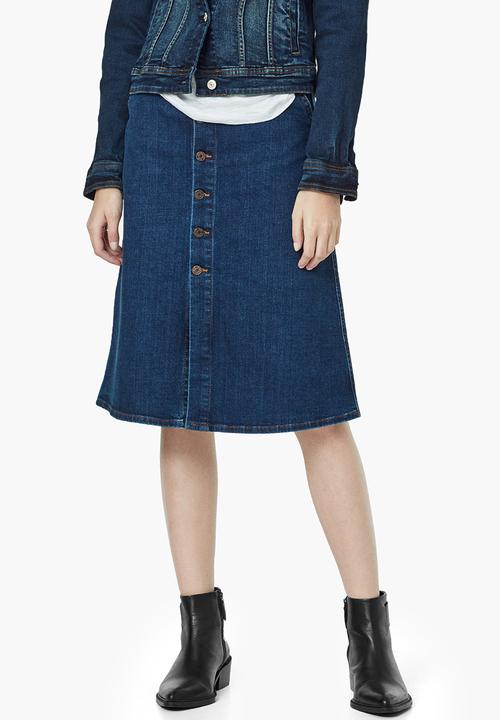 MANGO - A-line Denim Skirt Mid Blue