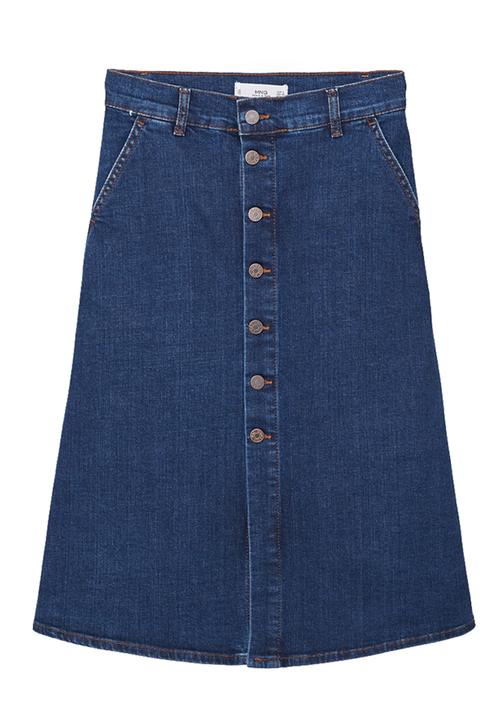 MANGO - A-line Denim Skirt Mid Blue