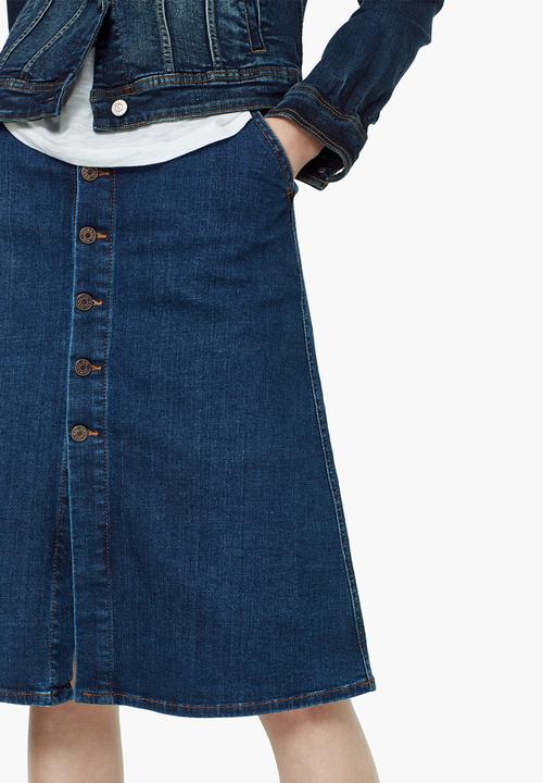 MANGO - A-line Denim Skirt Mid Blue