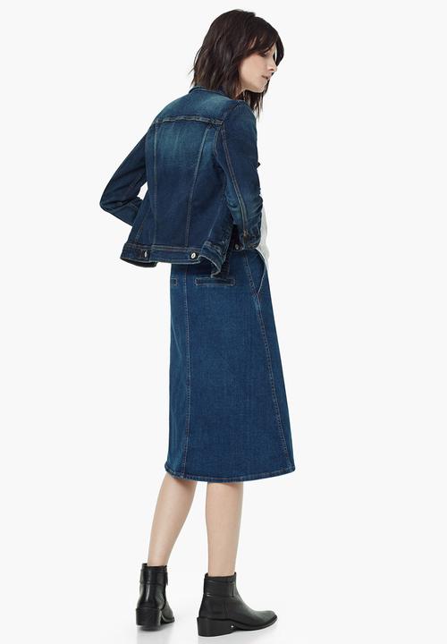 MANGO - A-line Denim Skirt Mid Blue
