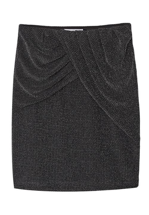 MANGO - Metallic Textured Skirt Mid Grey