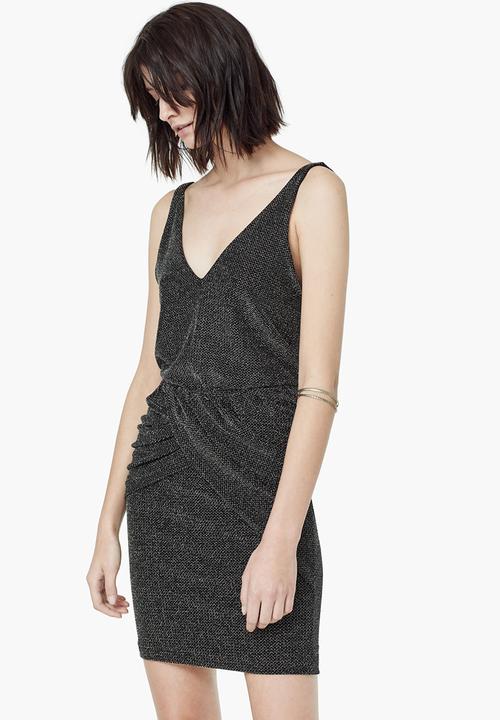 MANGO - Metallic Textured Skirt Mid Grey