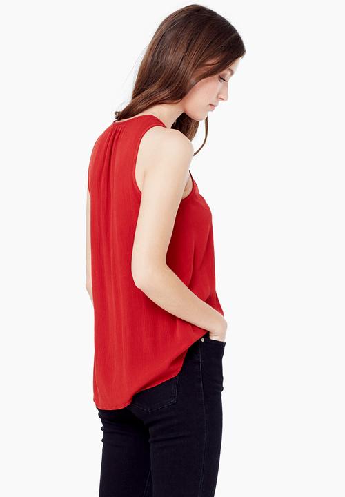 MANGO - Folk Blouse Red