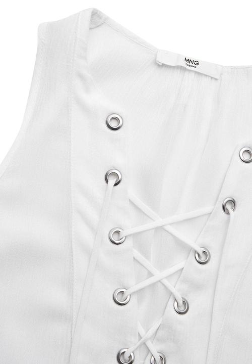 MANGO - Folk Blouse Milk