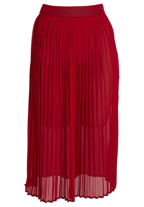STYLE REPUBLIC - Pleated Midi Skirt Red