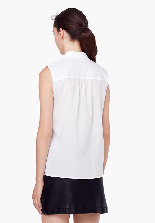 MANGO - Sleeveless Shirt White