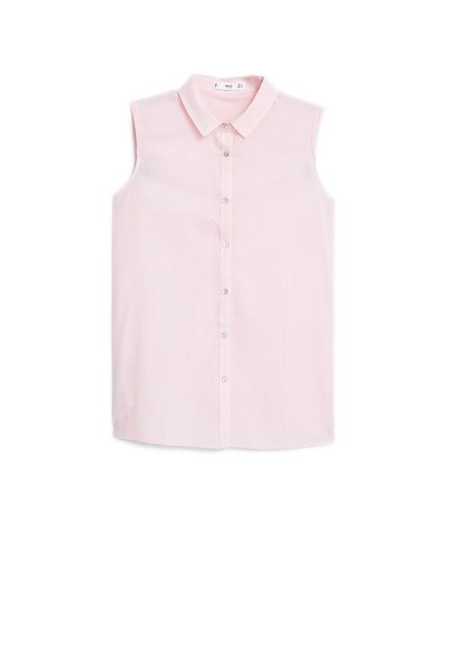 MANGO - Sleeveless Shirt Pale Pink