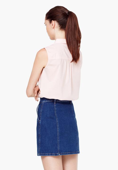 MANGO - Sleeveless Shirt Pale Pink