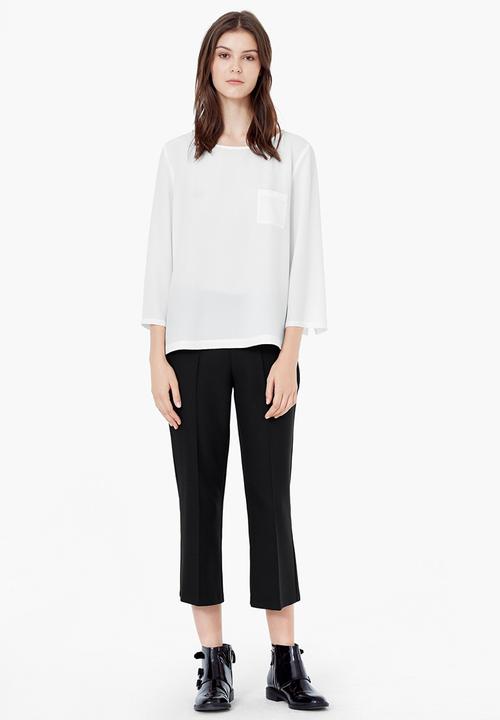 MANGO - Textured Blouse White