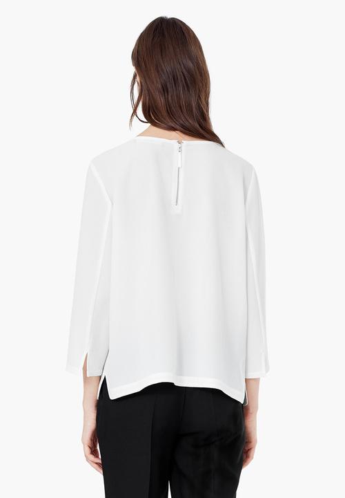 MANGO - Textured Blouse White
