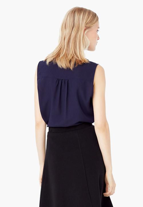 MANGO - Sleeveless Shirt Navy