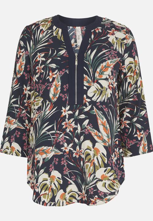 Revenge - Leaf Print Top Multi-colour