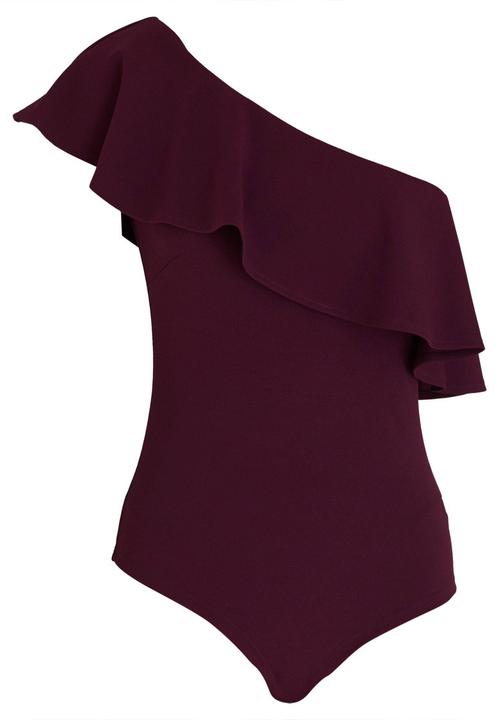 STYLE REPUBLIC - Asymmetrical Bodysuit Dark Purple