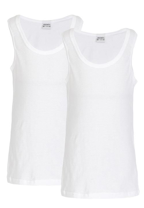Jockey - 2 PK  Boys Eyelet Vest White