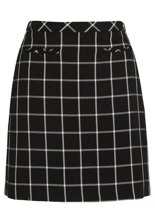 edit - Checkered Skirt Black and White