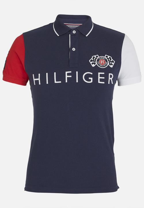 Tommy Hilfiger - Colourblock Slim Polo Golfer Blue