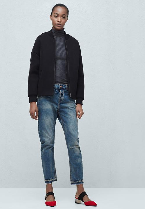 MANGO - Ribbed Poloneck Mid Grey
