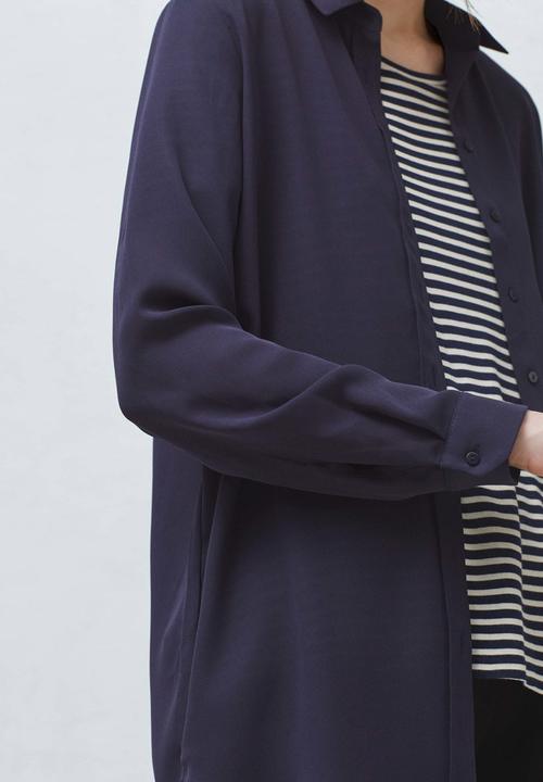 MANGO - Flowy shirt Navy
