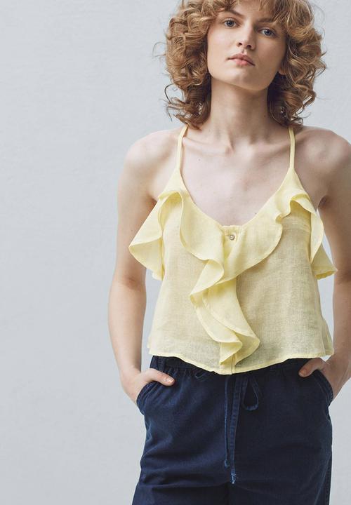MANGO - Ruffle Cami Yellow