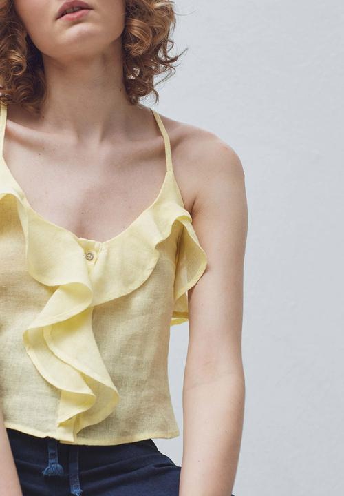 MANGO - Ruffle Cami Yellow