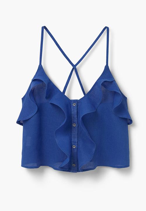 MANGO - Ruffle Cami Blue