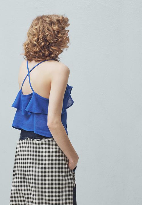 MANGO - Ruffle Cami Blue