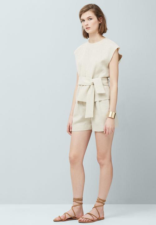 MANGO - Sleeveless Belted Top Stone