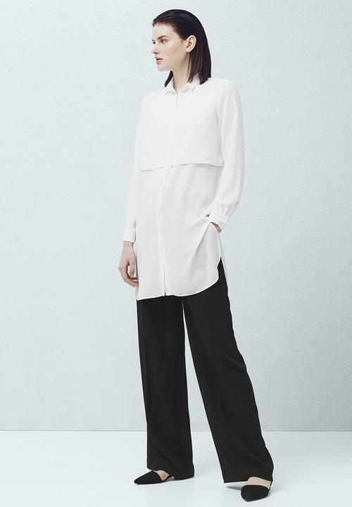 MANGO - Longer-length Shirt White