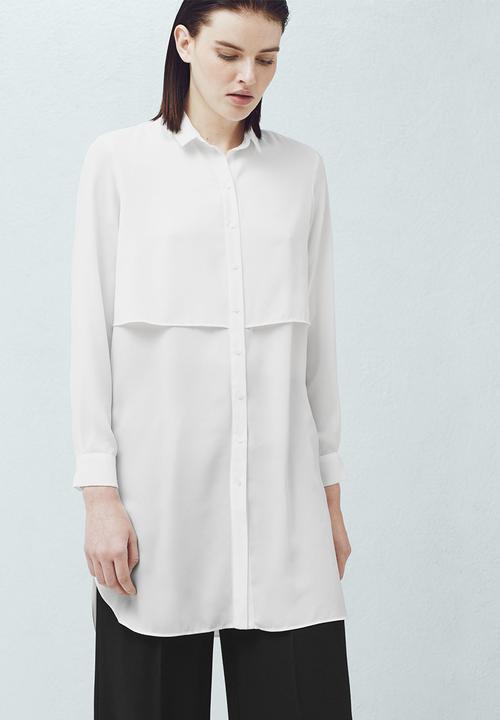 MANGO - Longer-length Shirt White