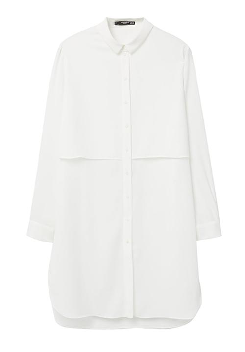 MANGO - Longer-length Shirt White