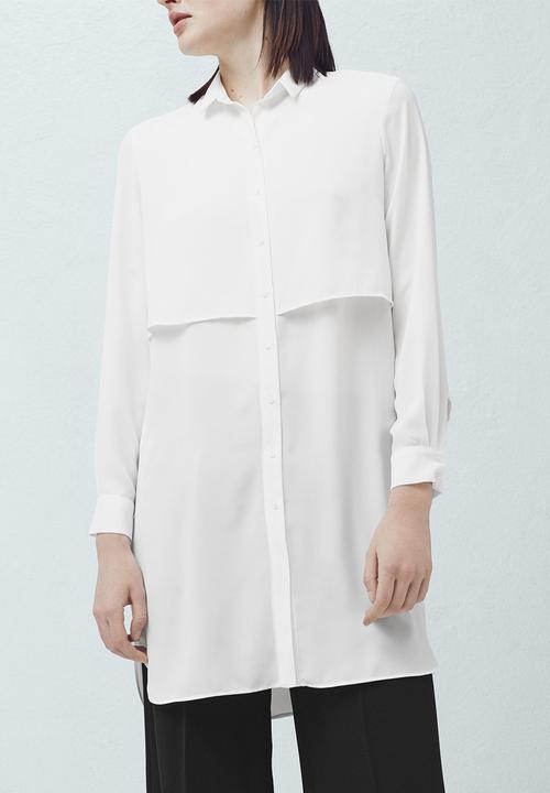 MANGO - Longer-length Shirt White